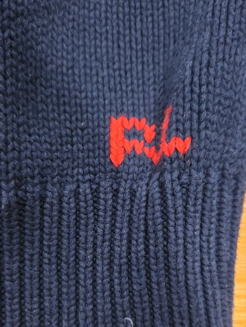 Polo Ralph Lauren Navy American Flag Knit Sweater, kids size 16 - Picture 3 of 5